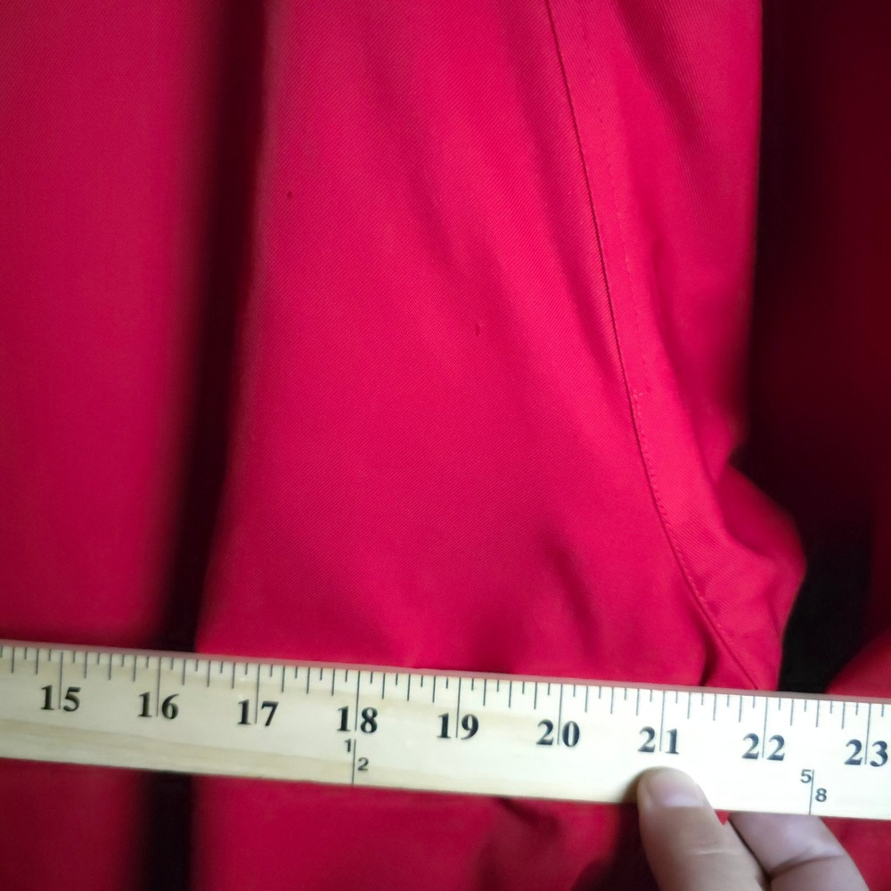 Burberry Long Heritage Trench Coat Red Wool Lined Women's 4‎ Petite - Picture 7 of 8